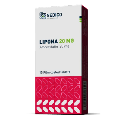 LIPONA 20 MG ( ATORVASTATIN ) 10 FILM-COATED TABLETS